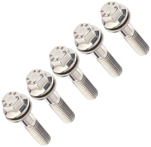 ARP Bolt, 35 mm Long, 8 mm x 1.25 Thread, 10 mm Hex Head, Stainless, Polished, Universal, Set of 5