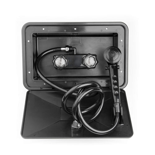 Dura Faucet RV Weatherproof DF-SA170-BK Exterior Shower Box Kit - Lock and Key (Black)