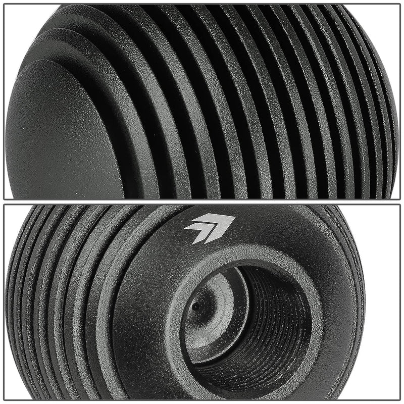 Universal Aluminum Shift Knob NRG Innovations SK-703GM with Thread Adapters, Heat Sink Style Round Ball Shape, Gun Metal