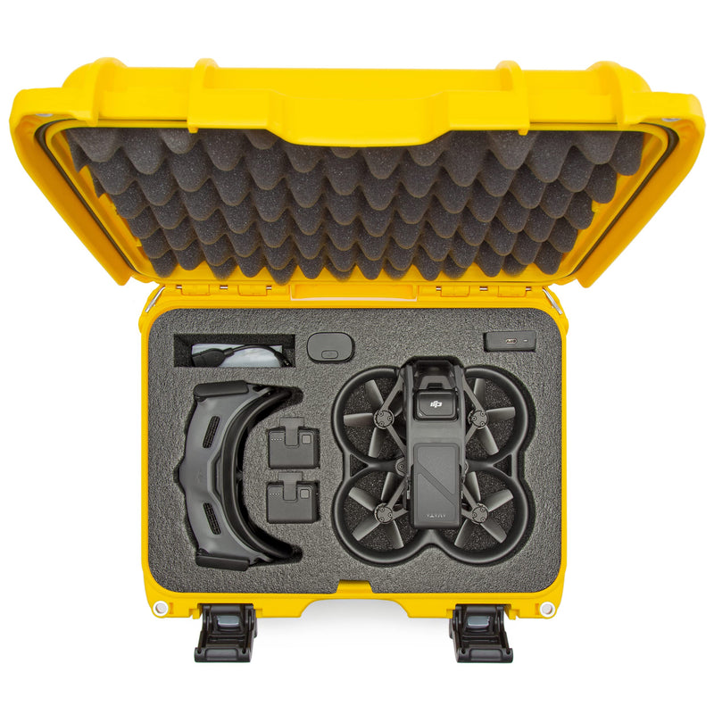 Waterproof Nanuk 915 Hard Case with Foam Insert for DJI Avata FPV Unit, Goggles and Controller - Yellow