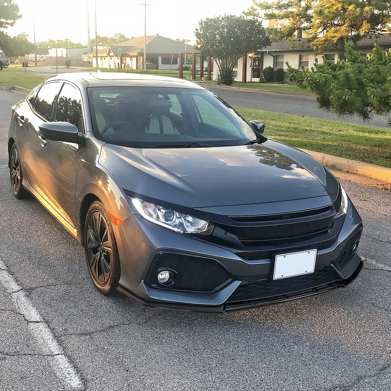 Glossy Black Spec-D Tuning Front Bumper Lip Spoiler Compatible with 2017-2021 Honda Civic Si Hatchback