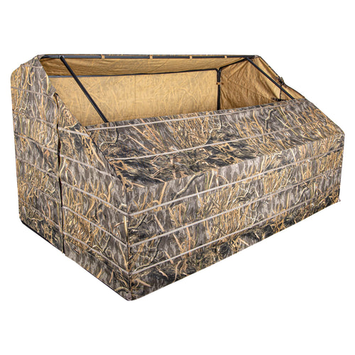 4-Person G-Blind Hunting Blind | Unique G-Shaped Frame Waterfowl Blind in Mossy Oak Shadow Grass Habitats Camo