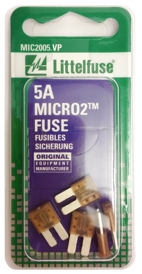 MICRO2 Littelfuse (MIC2005.VP) Tan 32V 5 Amp Blade Fuse, 5 count (Pack of 1)
