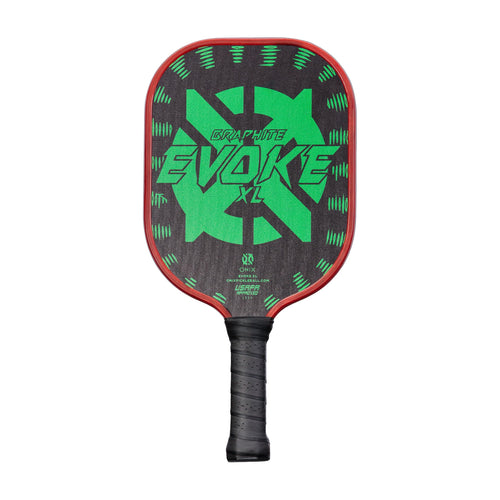 Evoke XL Onix Graphite Pickleball Paddle Features Polypropylene Core, Graphite Face, and Oversized Shape, Green