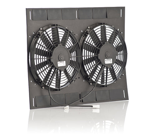 Qualifier Be Cool 75654 Euro-Black 11" Shroud (24"W x 18"H with Dual Euro-Black Puller Fans)