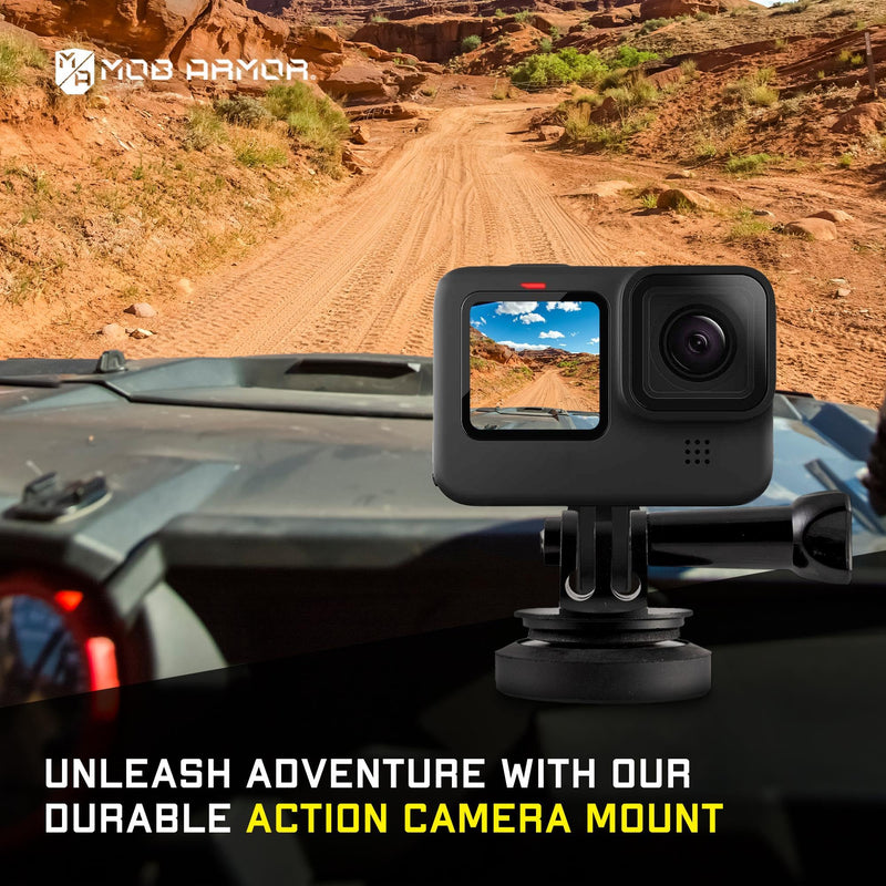 Mob Armor Direct Mag Action Camera - Magnetic Car Mount, Aircraft-Grade Material, Compatible w/GoPro Hero, GoPro Max, DJI Osmo, & Any Action Cameras, Ideal for Off-Road Adventures, Vlogging, & Racing