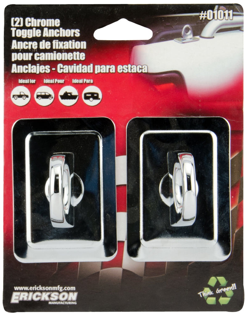 Chrome Erickson Stake Pocket Anchor, (Pack of 2)