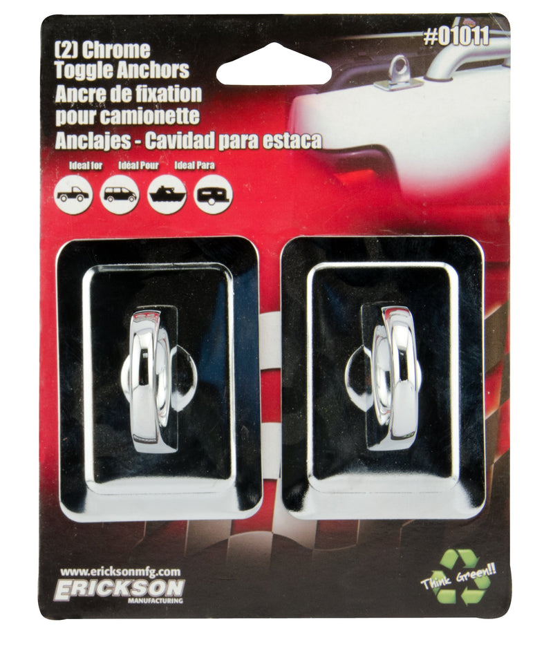 Chrome Erickson Stake Pocket Anchor, (Pack of 2)