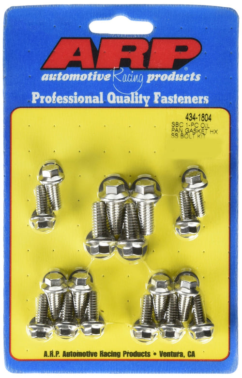 Stainless Steel ARP 434-1804 Oil Pan Bolt Kit for Small Block Chevy