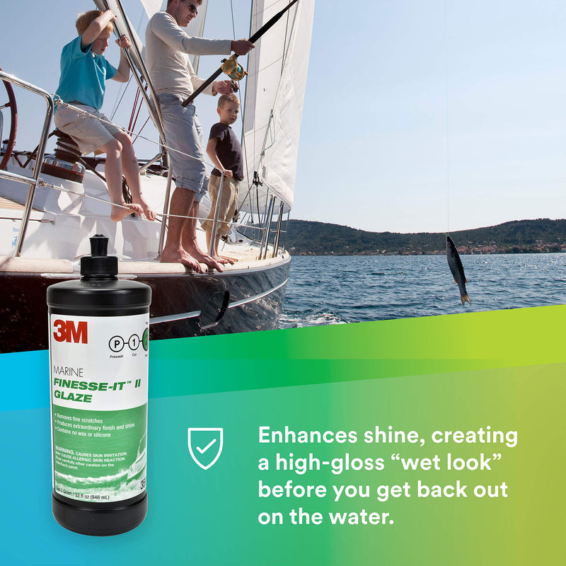 3M Finesse-it II Marine Glaze (35928) – For Polishing RVs and Boats – 1 Quart