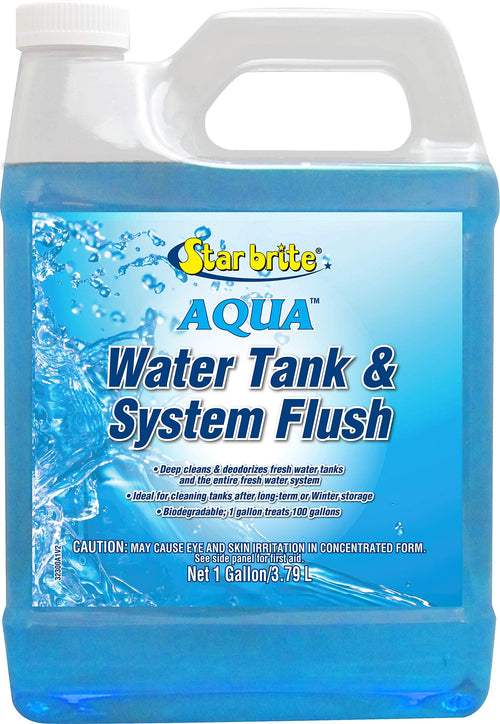Aqua STAR BRITE Water Tank & System Flush - Deep Cleans & Deodorizes Fresh Water Tanks & Entire Drinking Water System - Ideal for Boats & RVs Coming Out of Storage 1 GAL (032300)