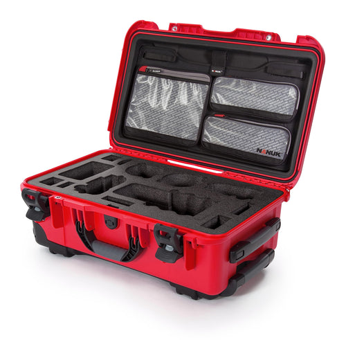 Waterproof Nanuk 935 Carry-On Hard Case with Lid Organizer for Sony A7R Size Camera w/Wheels - Red,935-SON9
