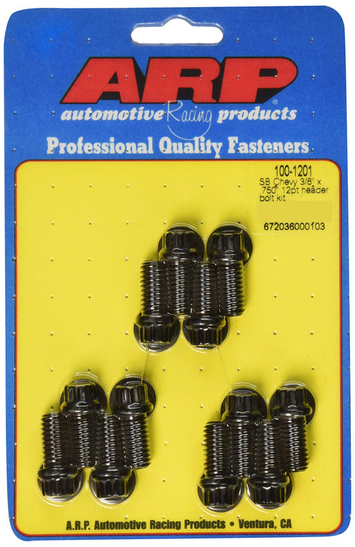 ARP 12-Point Black Oxide Header Bolts - Set of 12 1001201