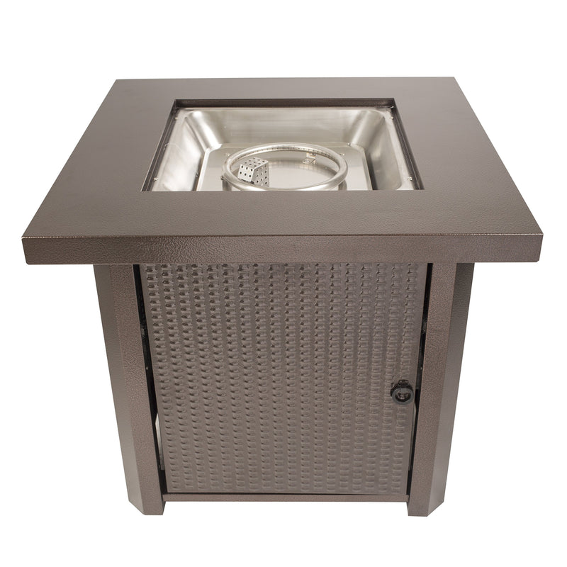Wilmington Table Gas Fire Pit, Pleasant Hearth OFG321S Hammered Bronze