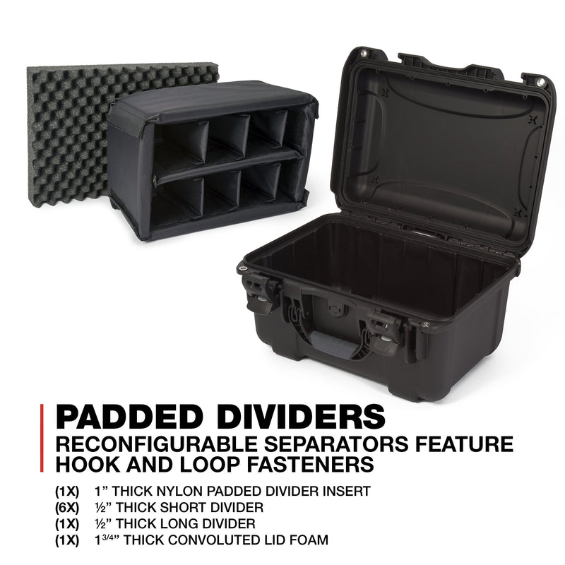 Medium Nanuk 918 Waterproof Hard Case with Padded Dividers 16.9" x 12.9" x 9.3" - Black (918-2001)