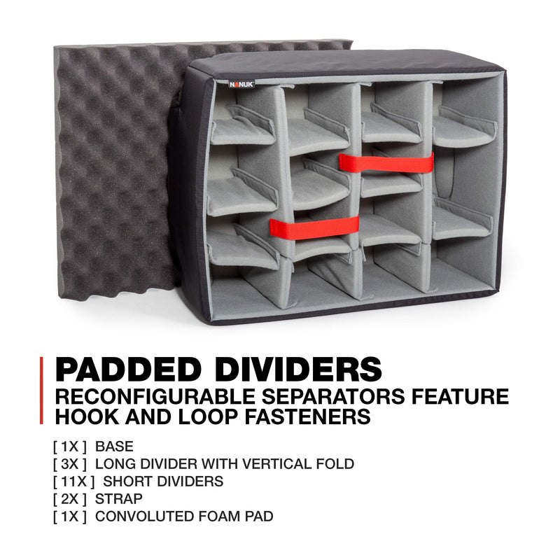 Waterproof NANUK 950 Hard Case with Wheels and Padded Divider - Graphite