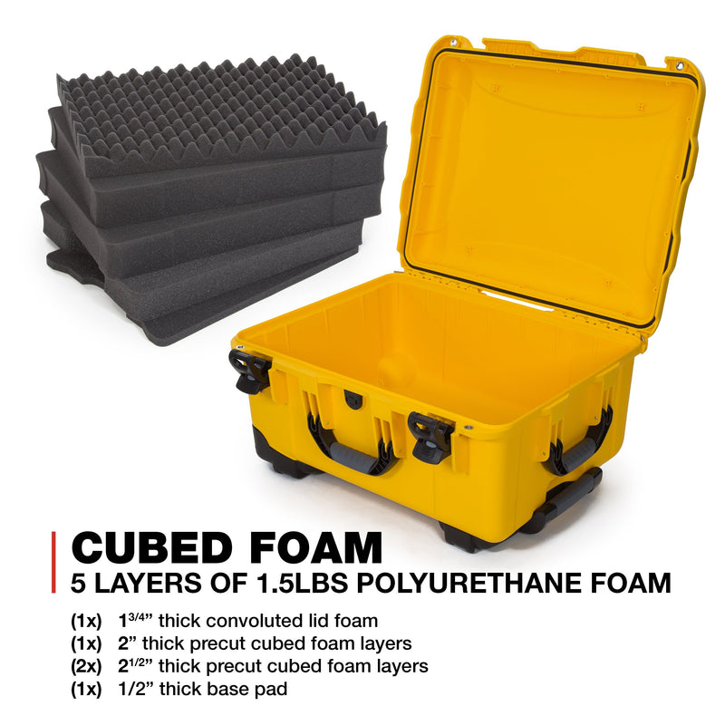 Waterproof NANUK 950 Hard Case with Wheels and Foam Insert - Yellow