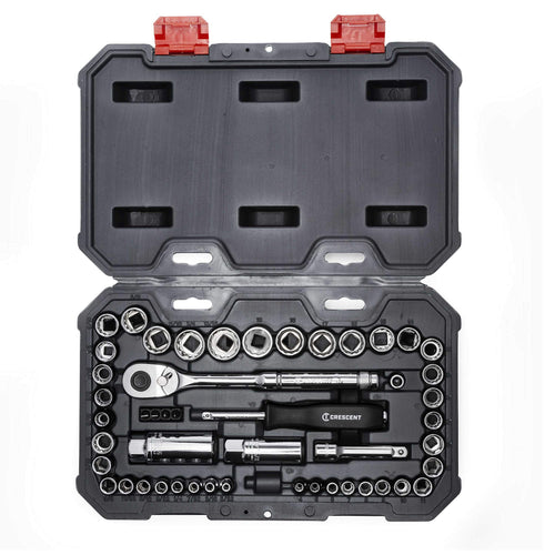 Crescent 50 Pc 6 & 12 Point SAE/Metric Mechanics Tool Set 1/4 and 3/8" Drive - CSWS13C