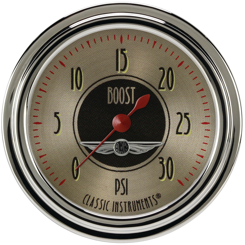 All American Nickel Classic Instruments AN342SLC 2 5/8" Boost Gauge 30 PSI Electric