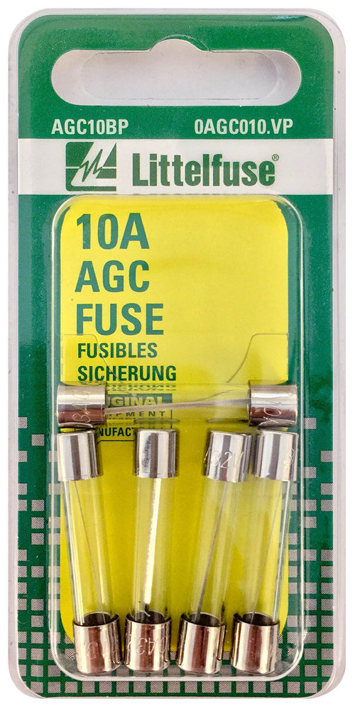 AGC Series Littelfuse AGC10BP Glass Body Cartridge Fuse - Pack of 5