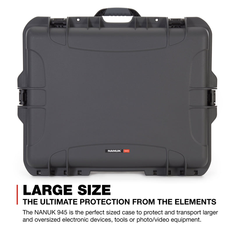 Waterproof Nanuk 945 Hard Case with Padded Dividers - Graphite