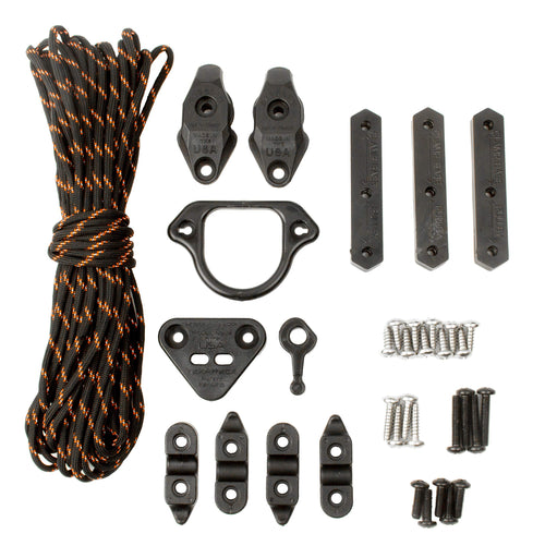 YakAttack Anchor Trolley HD LeverLoc – Heavy Duty Kayak Kit with Stealth Pulleys, Backing Plates, PadHooks & 35’ Reflective 550 Paracord | Made in USA