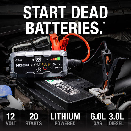 1000A NOCO Boost GB40: UltraSafe Jump Starter – 12V Lithium Battery Booster Pack, Portable Jump Box, Power Bank & Jumper Cables - for 6.0L Gas and 3.0L Diesel Engines