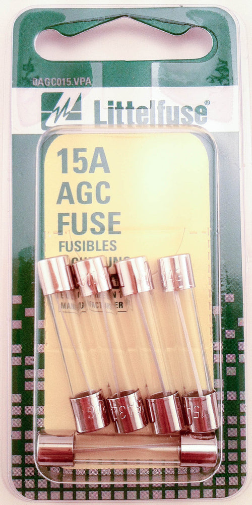 AGC Series Littelfuse AGC15BP Glass Cartridge Fuse - Pack of 5