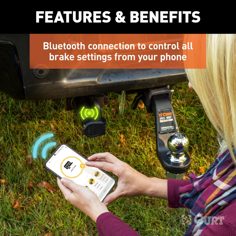 Echo CURT Mobile Electric Trailer Brake Controller with Bluetooth® Enabled Smartphone Connection, Proportional