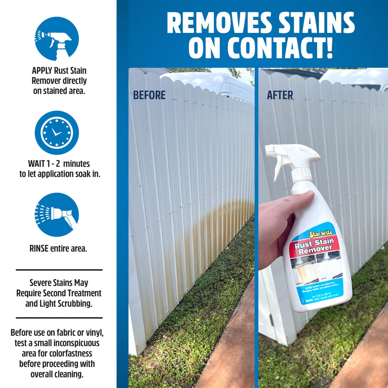 Rust Stain Remover Star brite - Clean Corrosion Stains Off Fiberglass, Vinyl, Metal & Painted Surfaces, 128 oz - 1 Gallon