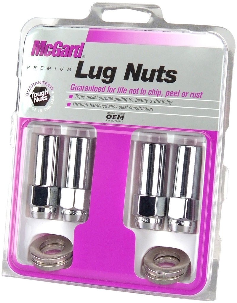 Extra Long McGard 63014 Chrome 1.365" Shank Style Lug Nut Set (1/2 X 20 Thread Size) - Set of 4