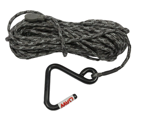Hawk JAW Hook Hoist Rope | Weather Resistant Durable Hunting Treestand Reflective 35' Long Heavy-Duty Braided Poly-Rope with Rubber Coated Hook | 75 LBS Weight Capacity