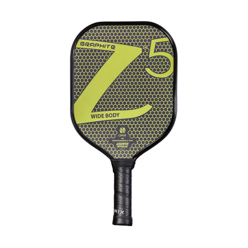 Graphite ONIX Z5 Pickleball Paddle (Graphite Carbon Fiber Face with Rough Texture Surface, Cushion Comfort Grip and Nomex Honeycomb Core for Touch, Control, and Power),Yellow