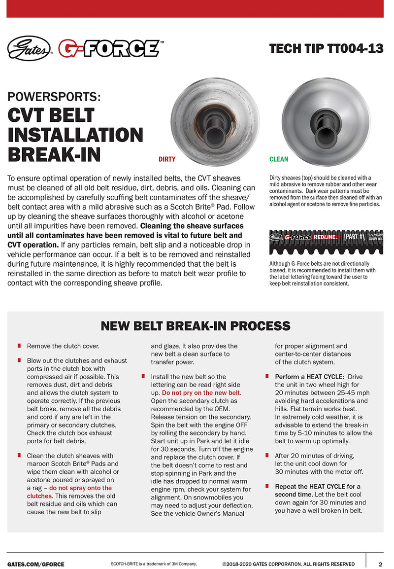 G-Force Gates 40G5053 Continuously Variable Transmission (CVT) Belt