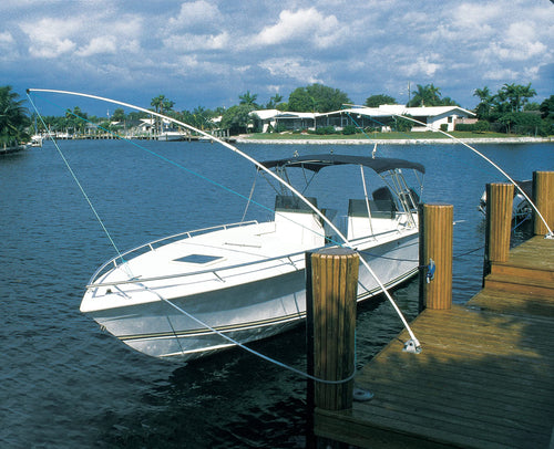 Taylor Made Mooring Whips Premium 18' - For Boats Up To 48,000 lb. — Equipped with Rocker Arm Bases for Easy Storage — Durable 1" fiberglass poles — Installation hardware included — 2020108569