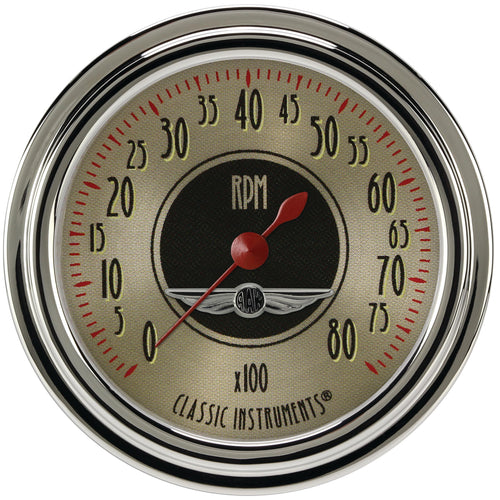 All American Nickel Classic Instruments 2 5/8" Tachometer Full Sweep AN383SLC