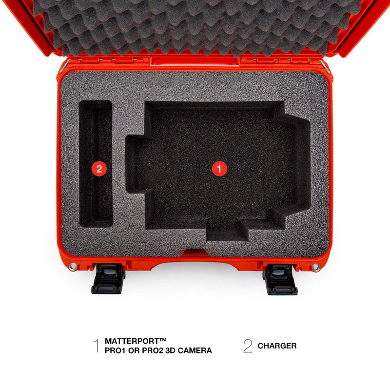 Waterproof Nanuk 925 Hard Case with Custom Foam, Orange