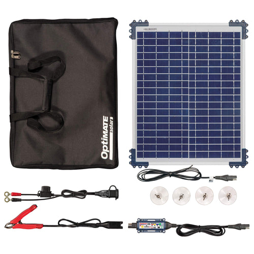 Optimate Duo Solar 20W Travel kit, TM522-D2TK, 6-Step 12V / 12.8V 1.6A Weatherproof Solar Battery Saving Charger & maintainer