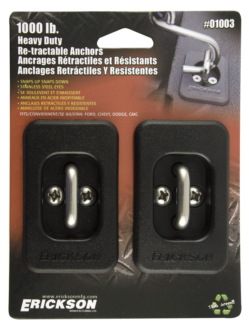Heavy Duty Erickson 01003 Retractable Anchor, 2 Pack (1000lb)
