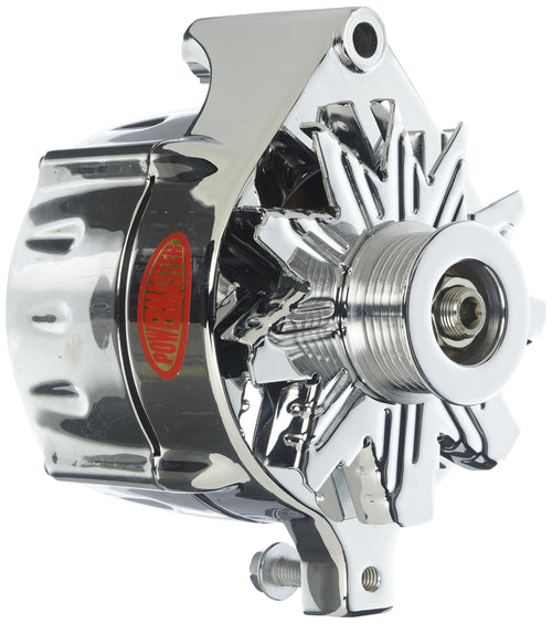 Alt Ford Powermaster Upgrade Chrome 100A Smooth Look™ 6 grv Pulley 1-Wire