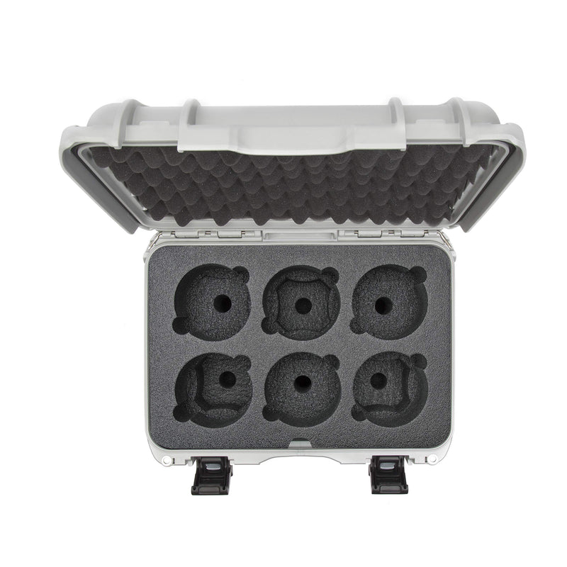 Waterproof Nanuk 918 Hard Case with Custom Foam Insert for 6 Lenses - Silver