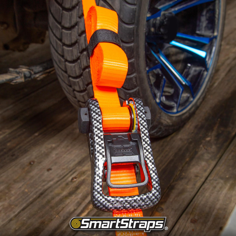 CarbonX Ratchet Tie Downs SMARTSTRAPS - 249 14' 3000lb 4 Pk