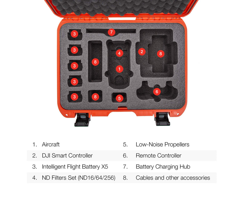 Nanuk Waterproof Hard Case 925 with Foam Insert for DJI Mavic Air 2 + Smart Controller - Orange (925-MAVIA23)