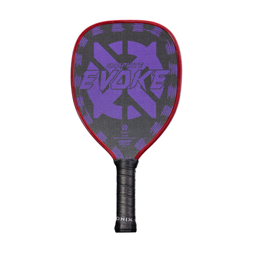 Onix Evoke Graphite Tear Drop Pickleball Paddle Features Tear Drop Shape, Polypropylene Core, and Graphite Face, Purple