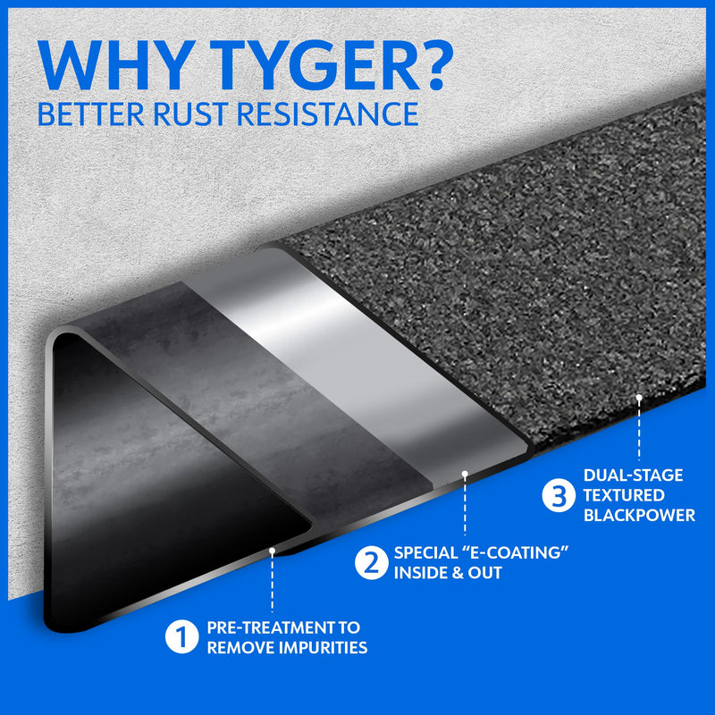 Tyger Auto LanderX Running Board 2018-2026 Compatible with Jeep Wrangler JL 4-Door (Not Fit JK) | TG-LX3J82628 | Drop Step Side Step Rail Nerf Bars