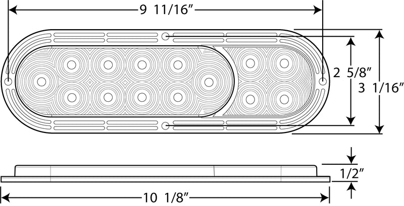 Optronics Red STL68RBP Surface Mount LED Combination Tail Light