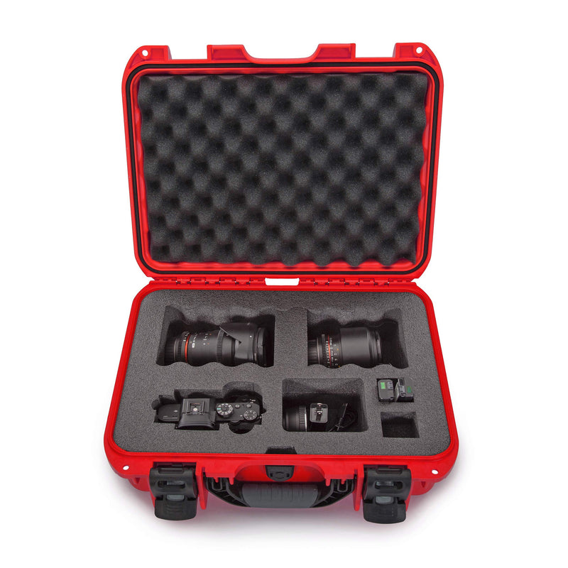 Waterproof Hard Case Nanuk 920 with Custom Foam Insert for Sony A7R Size Camera - Red (920-ESON9)