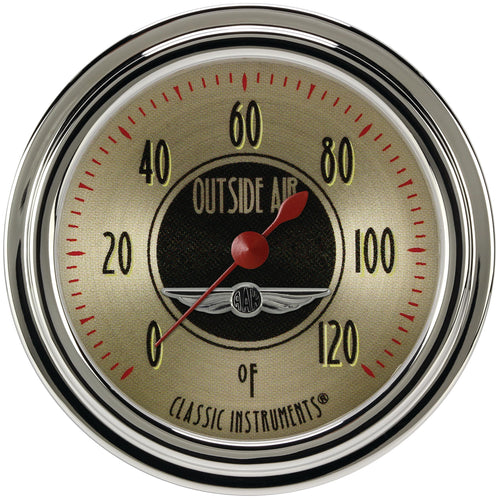 Classic Instruments All American Nickel AN399SLC 2 5/8" Outside Air Temperature Gauge Full Sweep