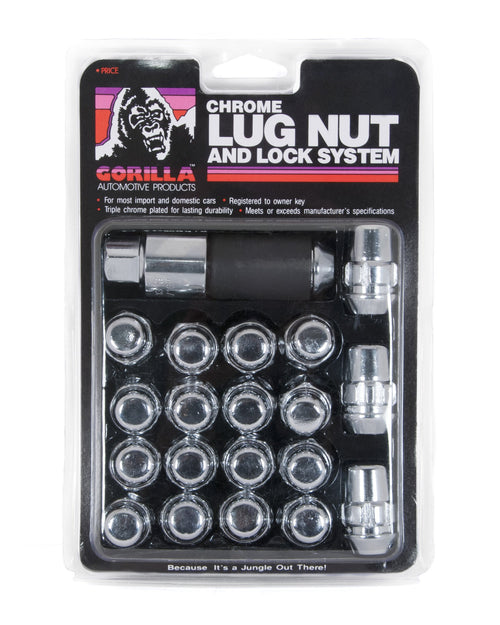 Gorilla 91743 Automotive Acorn Bulge Chrome Lug Nut and Lock System (14mm x 1.50 Thread Size)