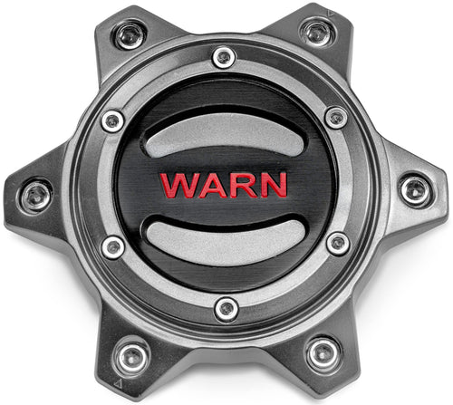 6 Lug WARN Wheel Hub Center Caps (Gray), Fits: 2021 Ford Bronco and 2019-2022 Ford Ranger, Toyota Tacoma and Toyota 4Runner